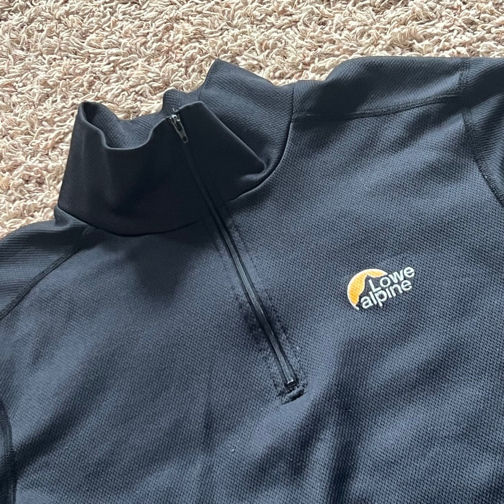 Lowe Alpine Dryflo Quarter Zip Pullover Mens Medium Black Long Sleeve Base Layer